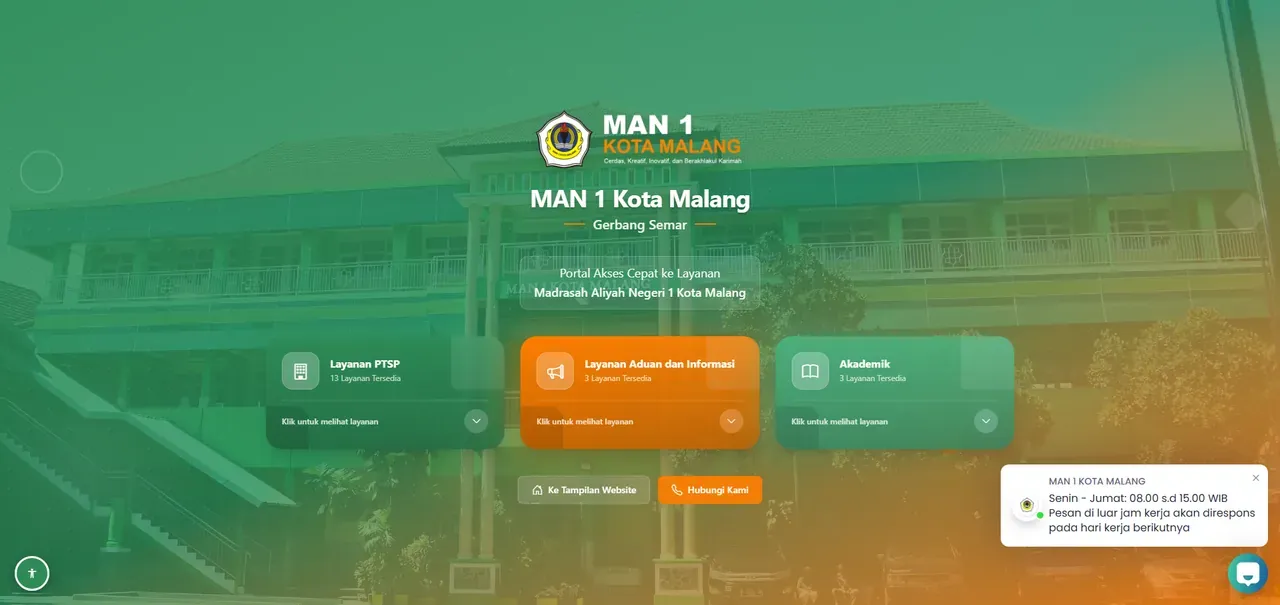 Tangkapan layar Gerbang Semar MAN 1 Kota Malang